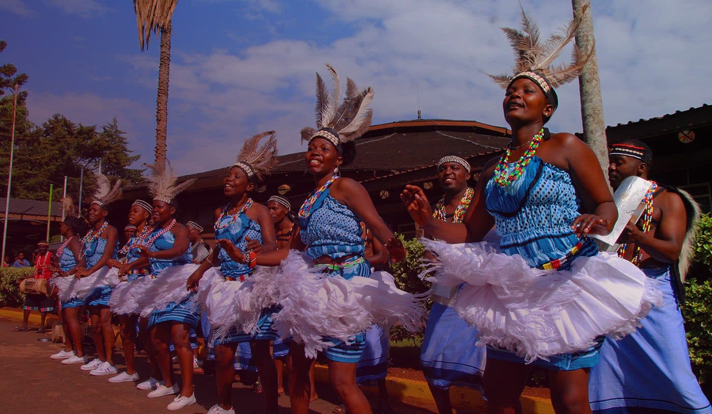 Traditional homesteads from across Kenya, and a daily programme of dance.