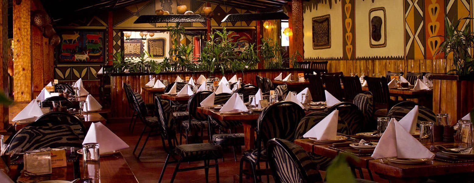 The restaurant and an interior in Nairobi